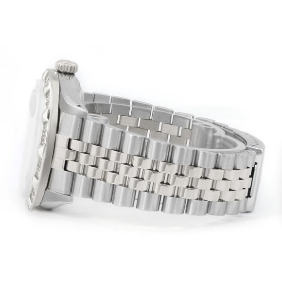 ROLEX DATEJUST SALMON ROMAN DIAL 18KW PYRAMIND-DIAMOND STEEL JUBILEE WATCH 16014 - Picture 3 of 7